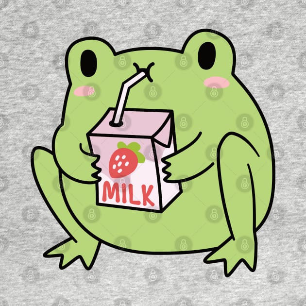 Cute Strawberry Milk Frog by ElectricFangs